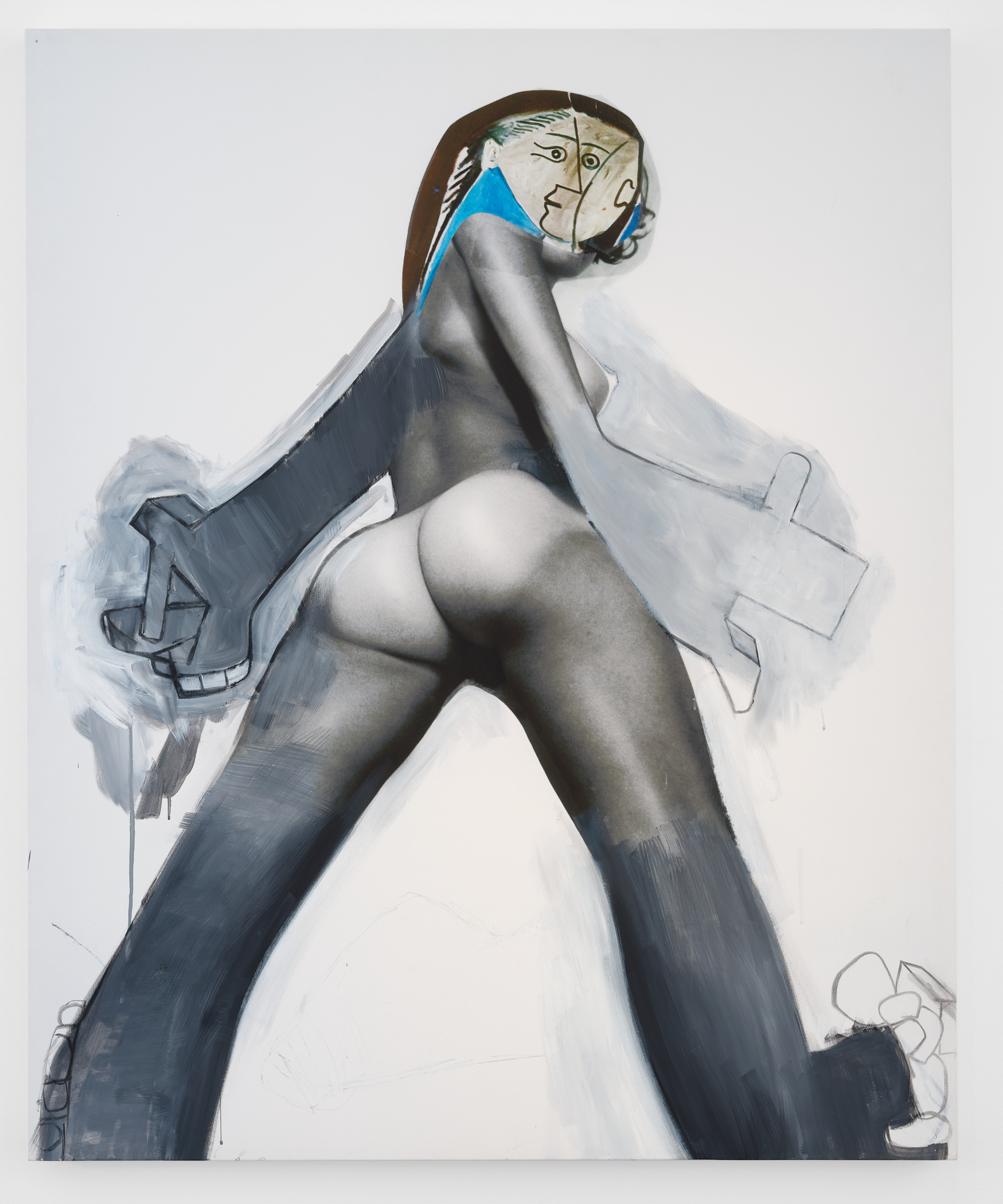 Richard Prince, <i>untitled</i>, 2011. Ink jet, oil crayon, charcoal and acrylic on canvas, 48 1/2 x 39 3/4 in (123.2 x 101 cm)